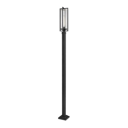 Z-Lite Aura 1 Light Outdoor Post Mounted Fixture, 9.25in. W x 118.5in. H, Black 5013PHBS-536P-BK